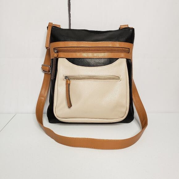 Unbranded Colorblock Faux Leather Hobo Crossbody Bag - Picture 1 of 9